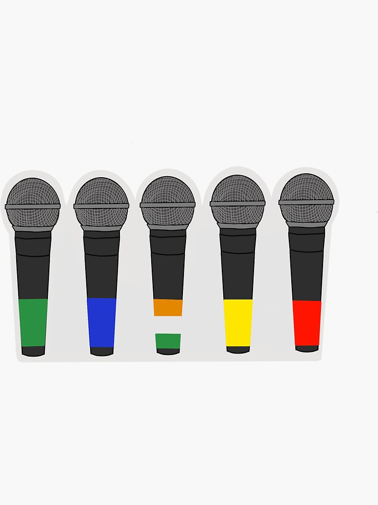 "One Direction microphones" Sticker by Clara867 Redbubble