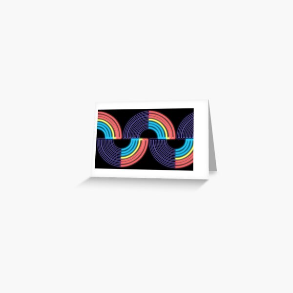 Polyamorous Neon Light Raibow 2 Greeting Card