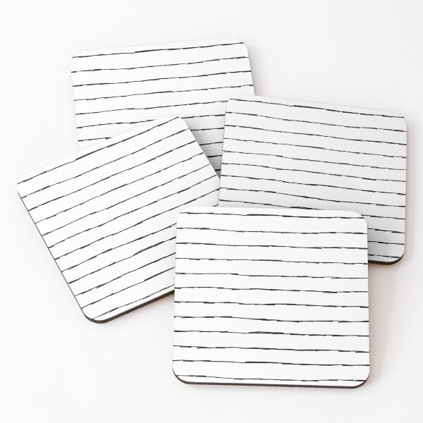 Item preview, Black hand drawn thin marker pinstripes on white designed and sold by UDDesign.