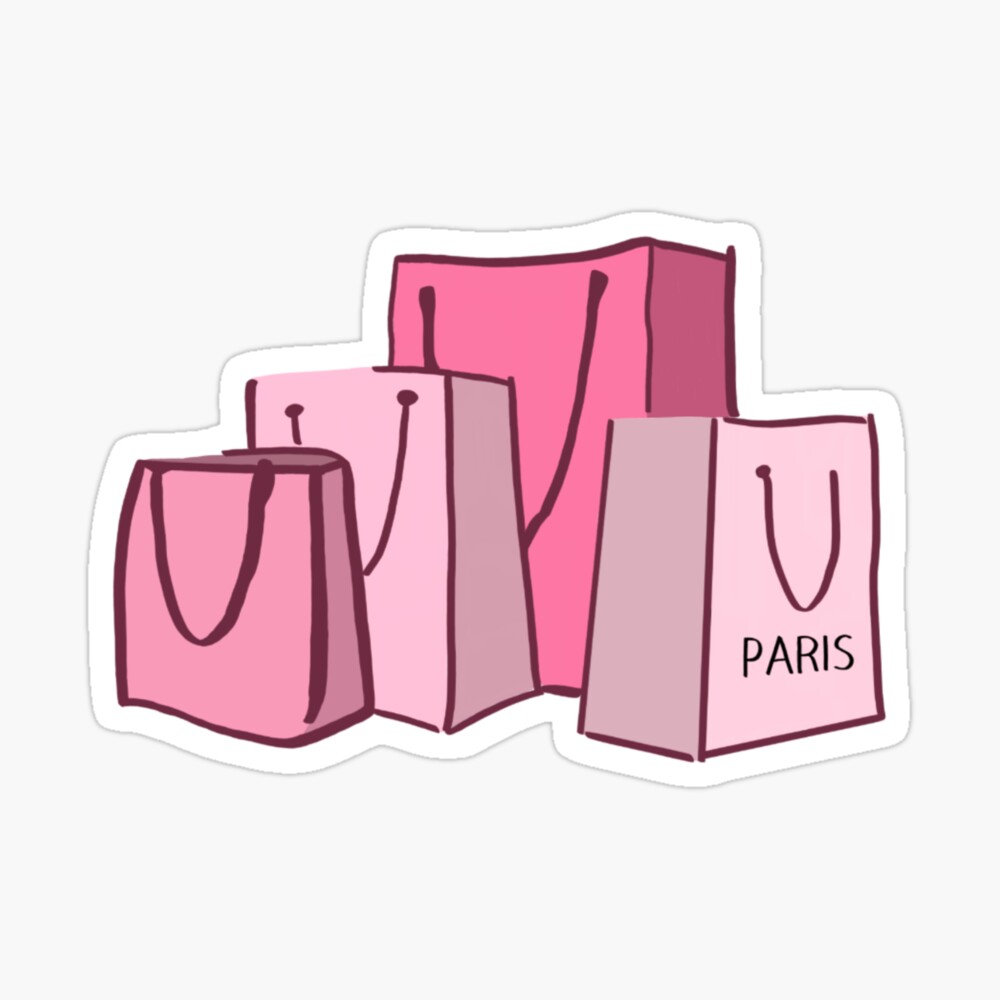 Pink Shopping Bags | Sticker