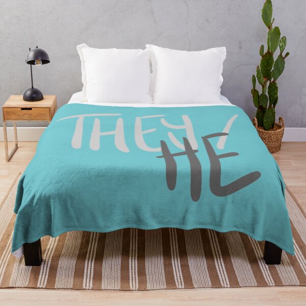 Item preview, THEY/HE, v5, grey/blue designed and sold by Skyler Orion X.