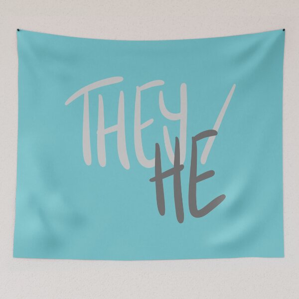 Item preview, THEY/HE, v5, grey/blue designed and sold by Skyler Orion X.