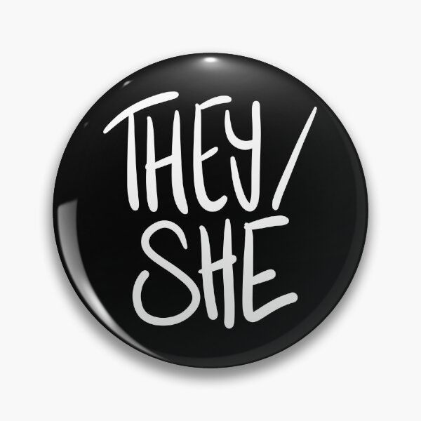Item preview, THEY/SHE, v5, black/white designed and sold by Skyler Orion X.