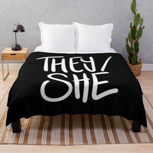 Item preview, THEY/SHE, v5, black/white designed and sold by Skyler Orion X.