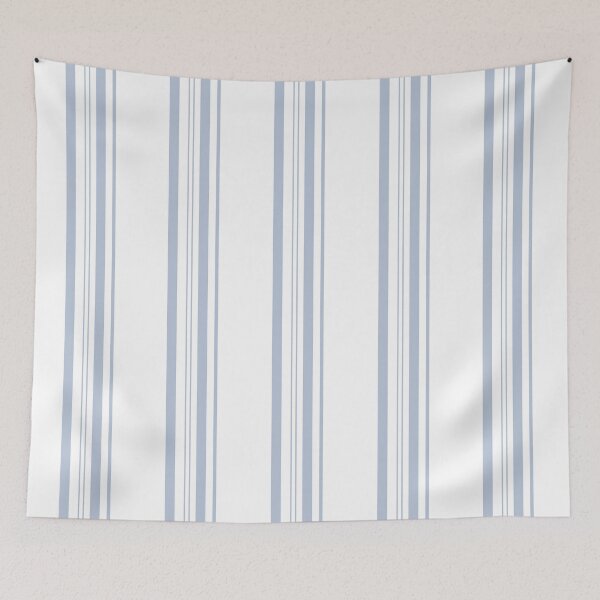 Item preview, Blue marine thin pinstripes pattern on white, thin stripes vertical designed and sold by UDDesign.