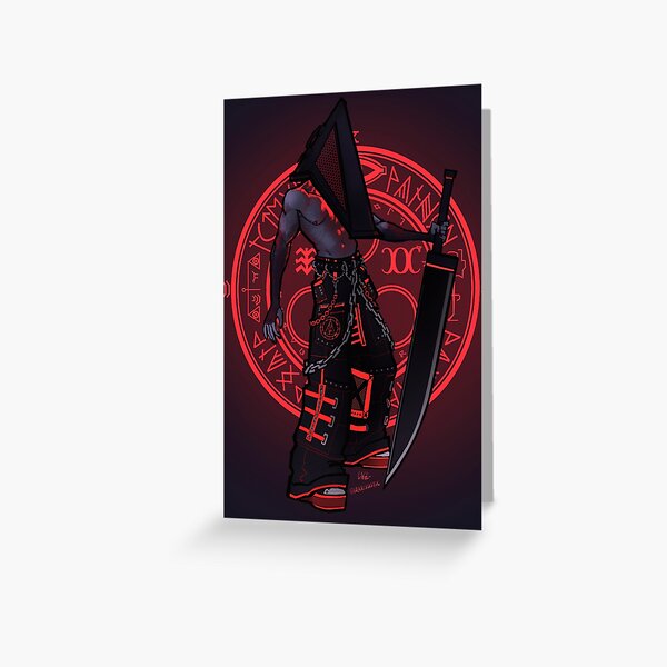 Emo Greeting Cards Redbubble - idk just pyramid head in roblox
