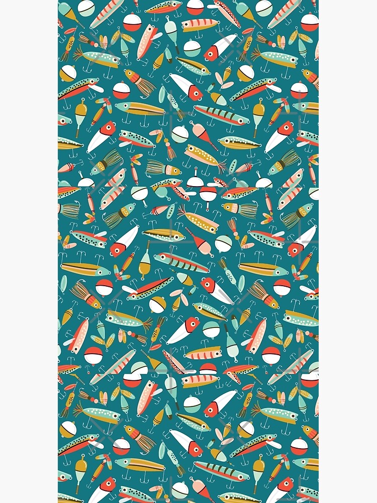 Thumbnail 3 of 3, Duffle Bag, Fishing Lures Blue designed and sold by allisonrdesign.