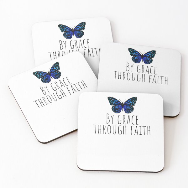 Item preview, By grace through faith - Blue butterfly designed and sold by KarolinaPaz.