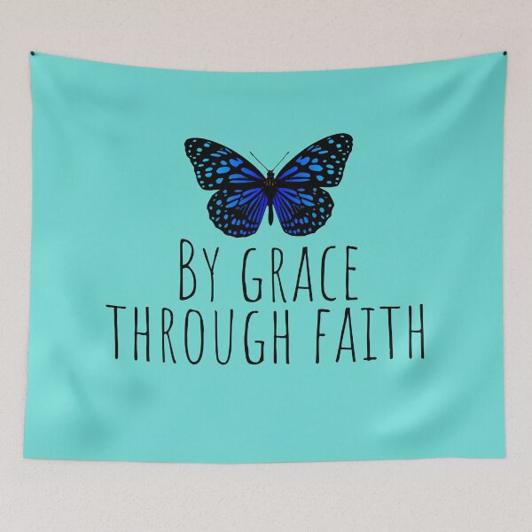 Item preview, By grace through faith - Blue butterfly designed and sold by KarolinaPaz.