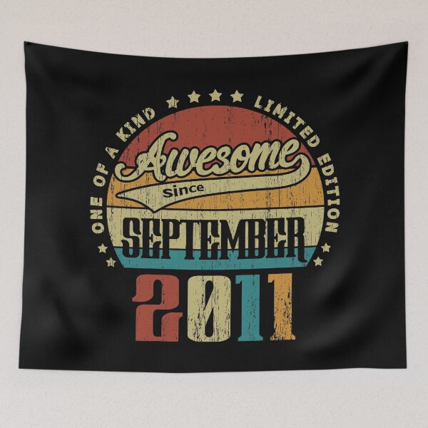 Item preview, Vintage September 2011 One Of A Kind Awesome Since September 2011 9th Birthday Gift 9 Years Old designed and sold by Takatv.