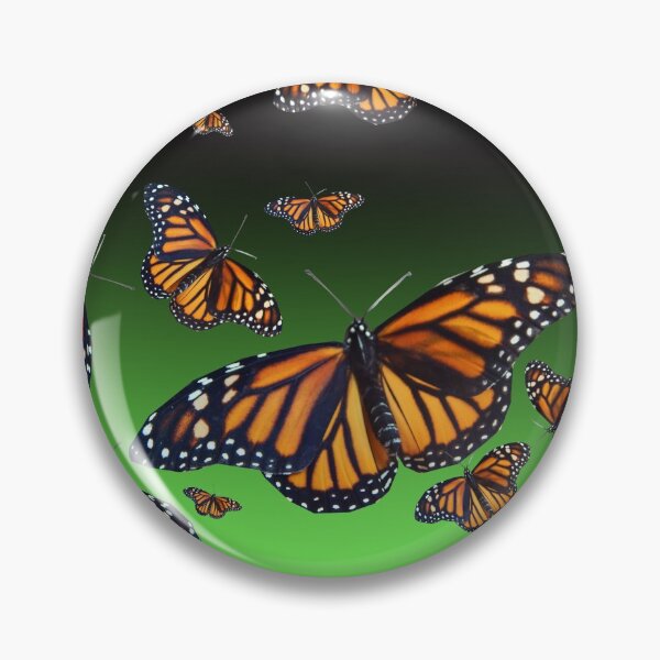 Item preview, Green orange monarch butterfly pattern,  designed and sold by Stephanie  Skeem.