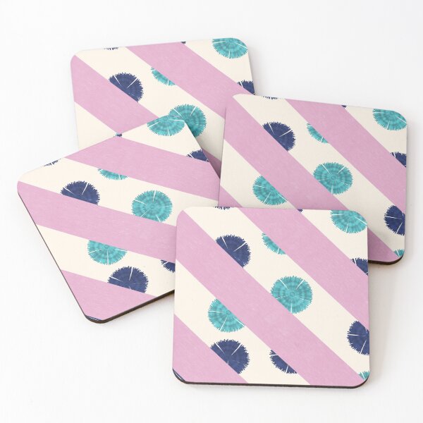 Item preview, Traditional Japanese Tie-dye Shibori Geometric Floral Nadeshiko Carnation Abstract Stripes Pattern in Pastel Cool Tones designed and sold by Charredsky.