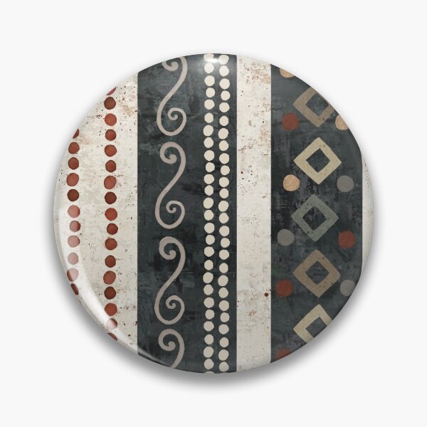 Item preview, Primitive earthtone geometric stripe design  designed and sold by Sue Zipkin.