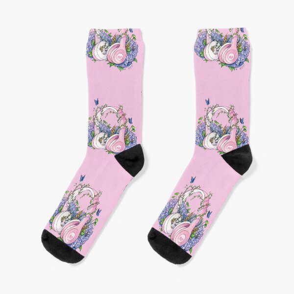 Pride and Prejudice Podcast Headphones Pink Socks