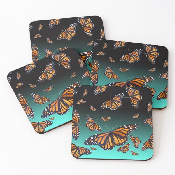 Item preview, Blue and orange monarch butterfly pattern  designed and sold by Stephanie  Skeem.