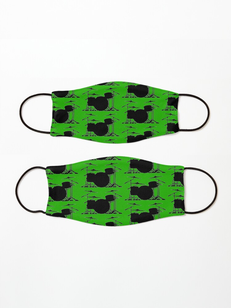 Alternate view of Drum set silhouette illustration Mask