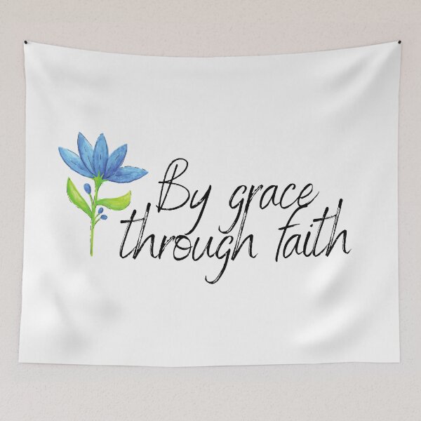 Item preview, By grace through faith - Blue flower designed and sold by KarolinaPaz.