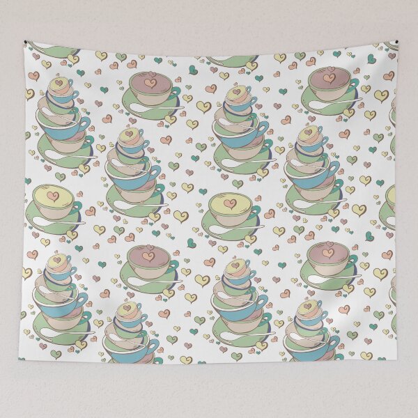Item preview, Stacked Teacups - Blue and Green Palette designed and sold by Sketchbook Designs.
