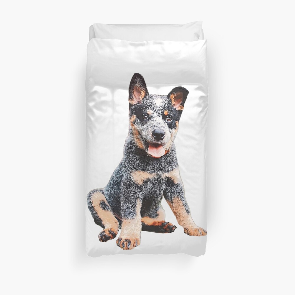 "Australian Cattle Dog Blue Heeler Puppy" Duvet Cover by Elarex Redbubble