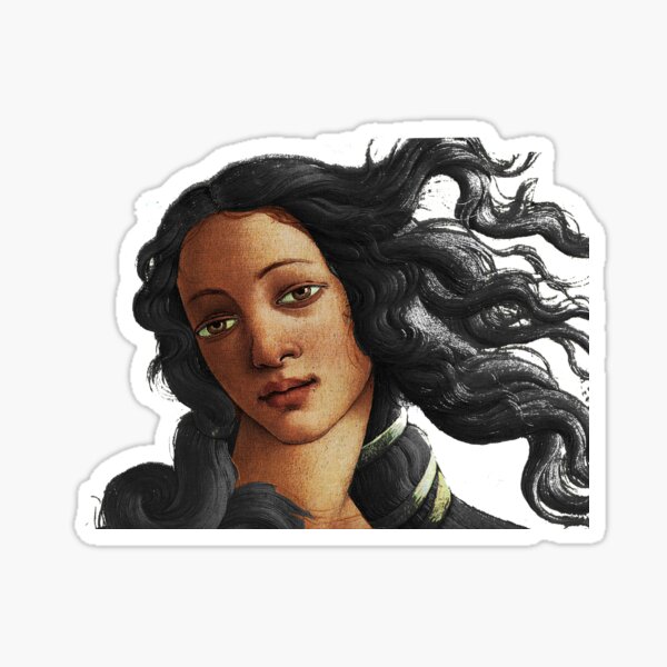 Botticelli American Venus Woman Women Ethnic Black Lives Matter Sticker