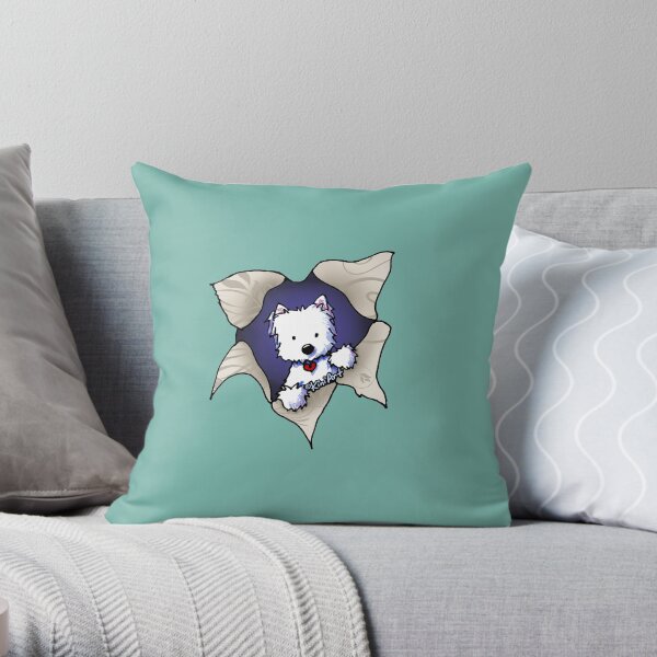 KiniArt Westie Blast Throw Pillow