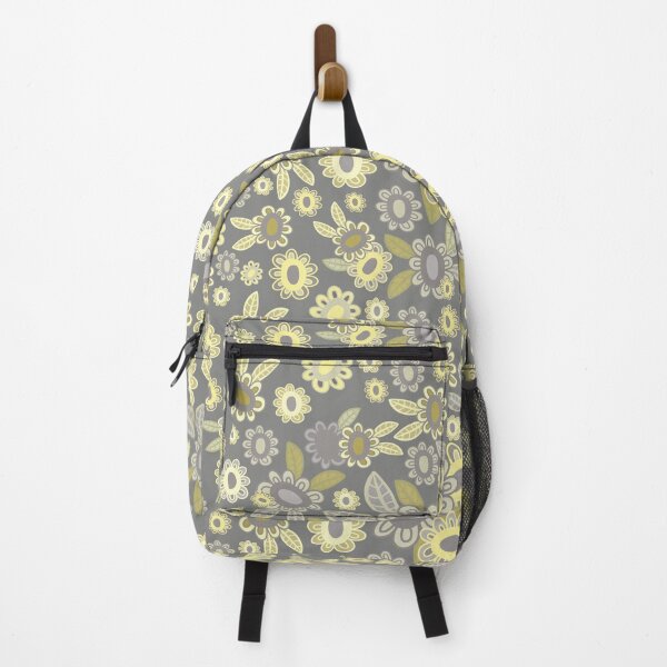 Item preview, Retro Springtime Flowers - Yellow and Grey Palette designed and sold by Squarebird.