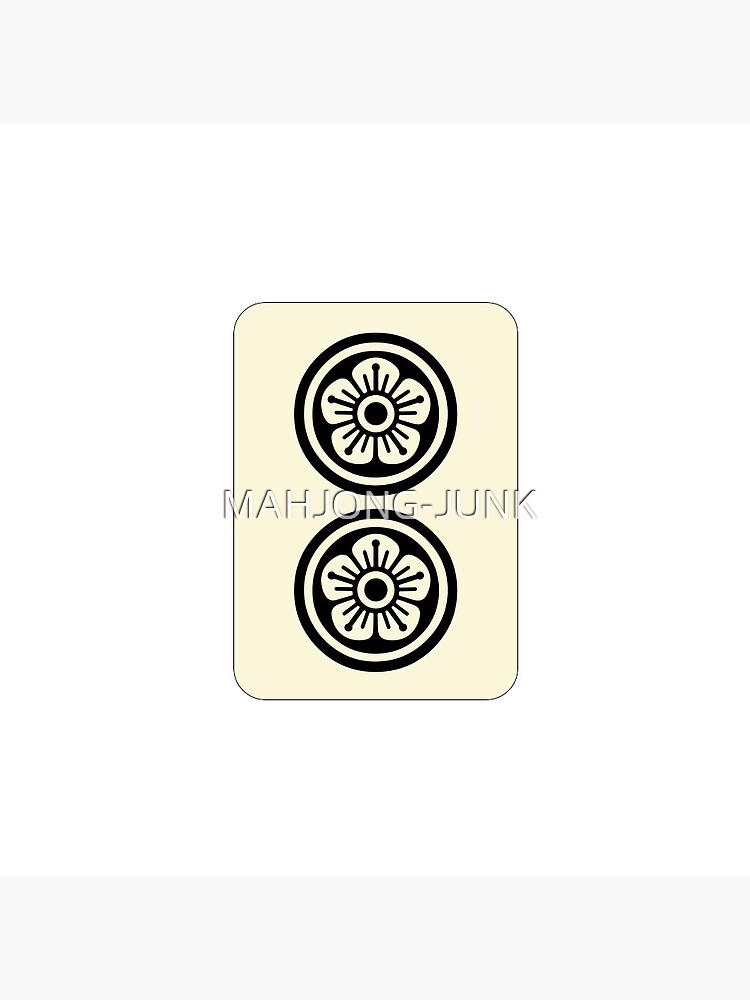 麻雀牌 2筒 （黒赤ロゴ牌枠あり）/ TWO OF CIRCLES -MAHJONG TILE 