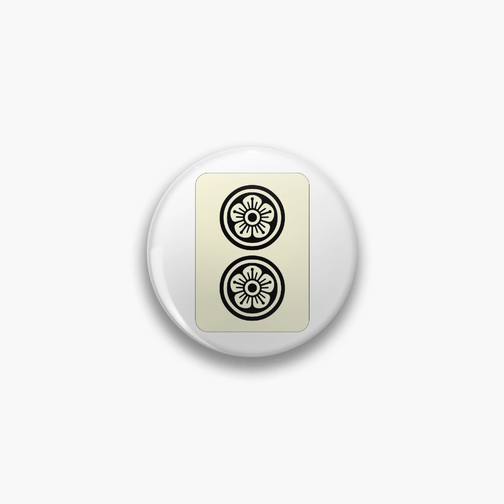 麻雀牌 2筒 （黒赤ロゴ牌枠あり）/ TWO OF CIRCLES -MAHJONG TILE