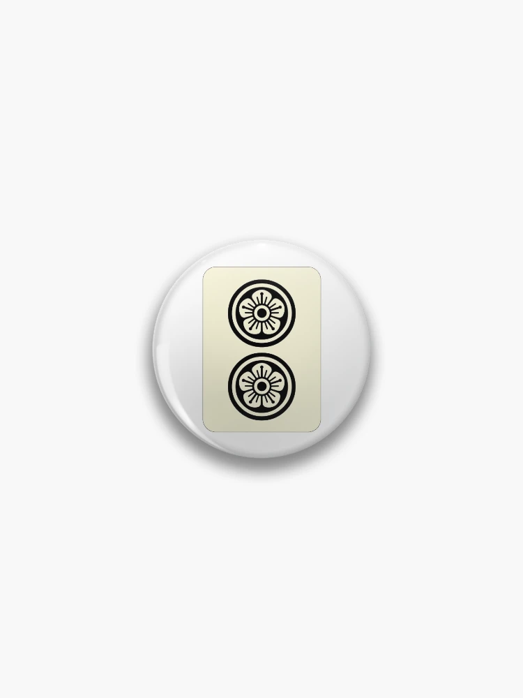麻雀牌 2筒 （黒赤ロゴ牌枠あり）/ TWO OF CIRCLES -MAHJONG TILE