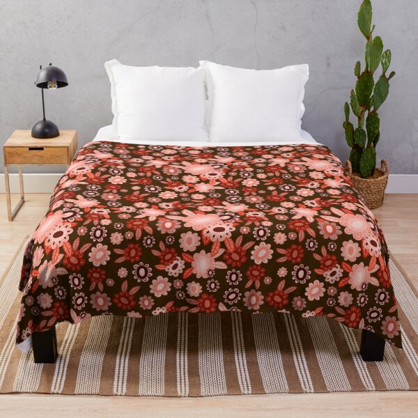 Item preview, Retro Summer Flowers - Orange and Brown Palette designed and sold by Squarebird.