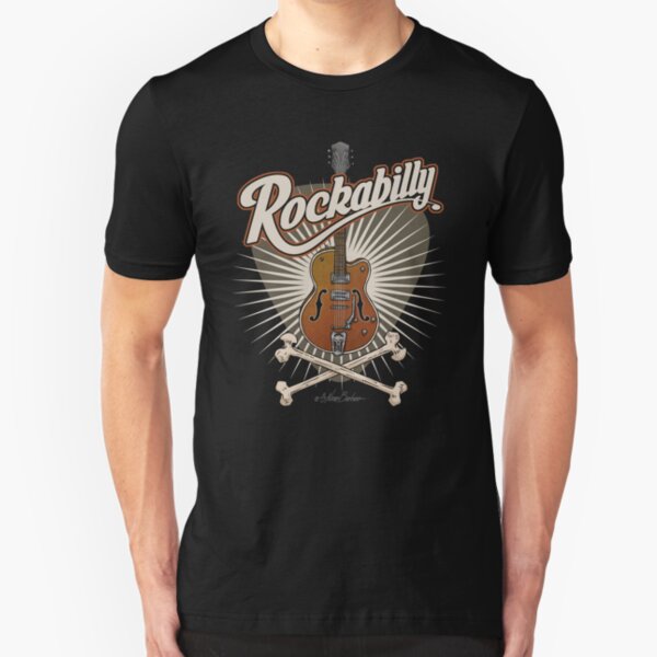 Guitarra Rockabilly Camiseta ajustada