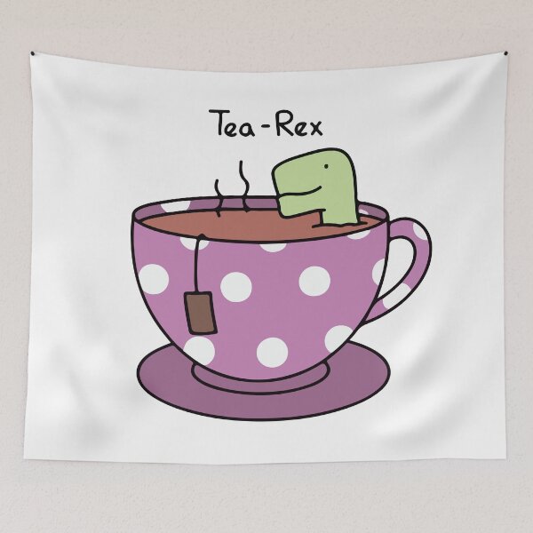 Item preview, t-rex chilling in tea designed and sold by Gwenvell.