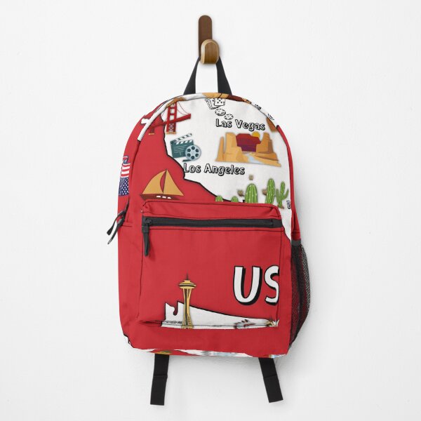 Item preview, USA map US map major cities names United states America national symbols and landmarks designed and sold by mashmosh.