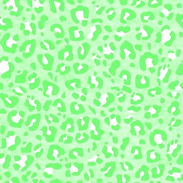 Green, Black and White Leopard Print All Over Animal Pattern | Poster