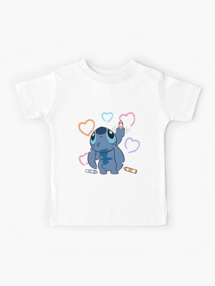【関税・送料込】Layered stitch sleeve drawing print t-shirts Stitch Long Sleeve T-Shirt for Adults, Lilo & Stitch