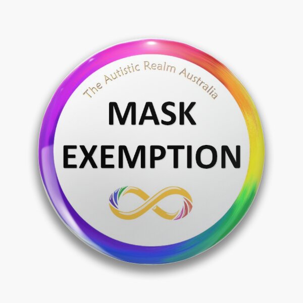 Mask Exemption Black writing Pin