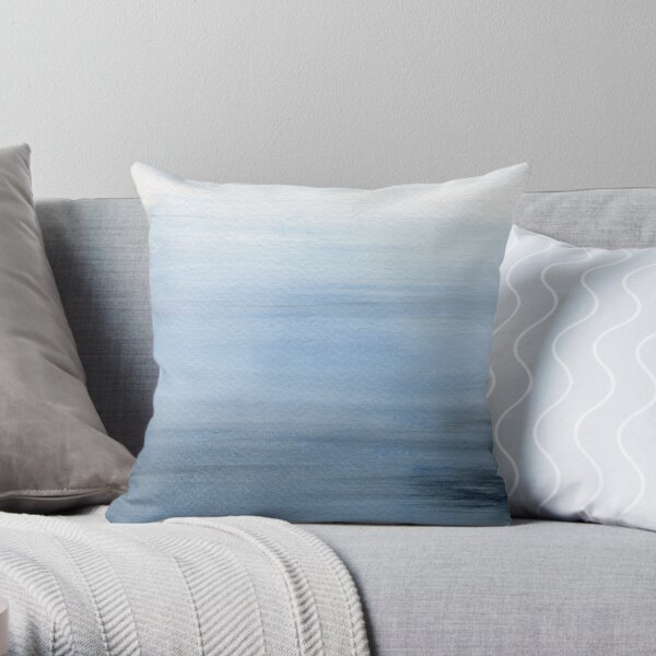 Seascape - Misty Blue Throw Pillow