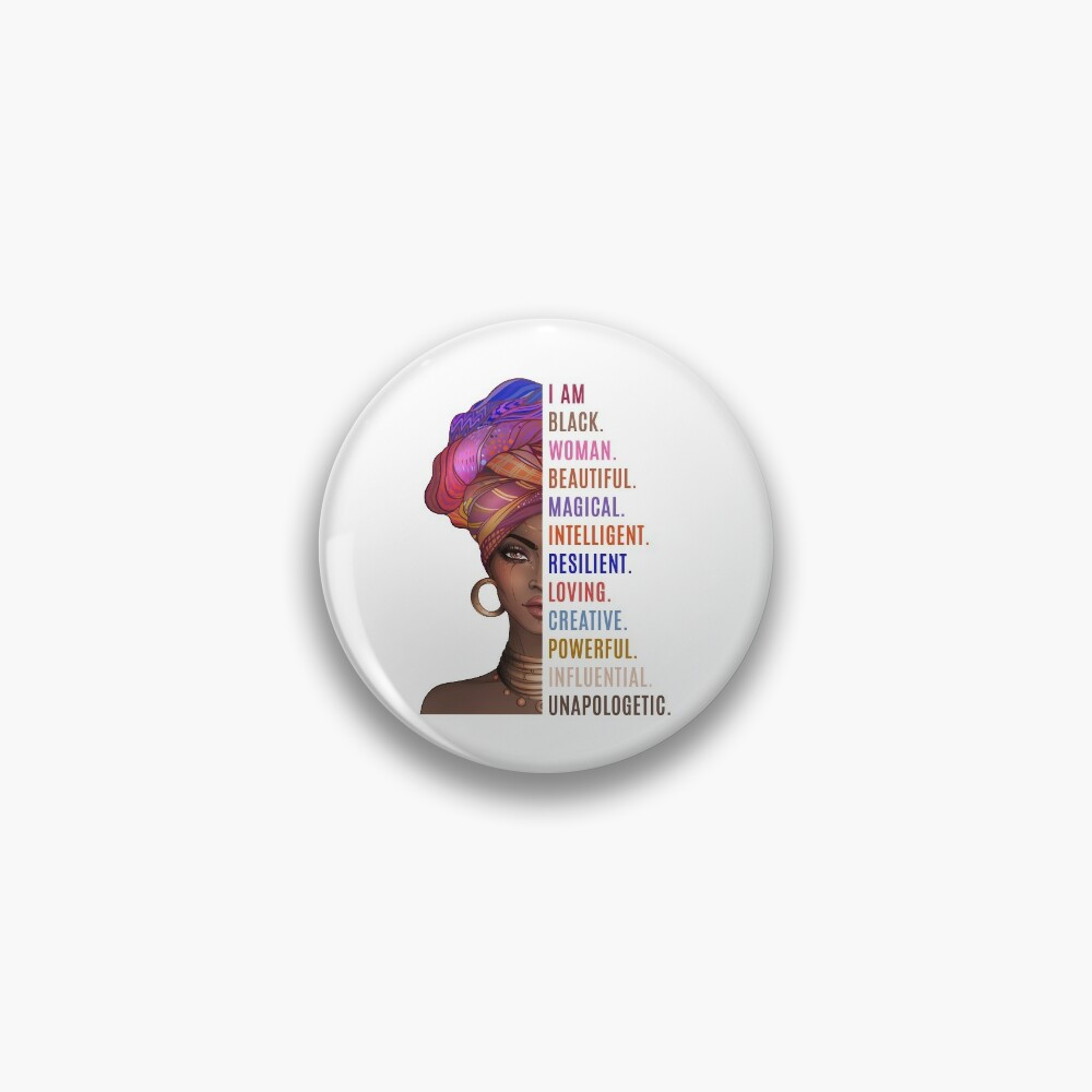 I Am a Powerful Black Woman Pin for Sale by UrbanApparel