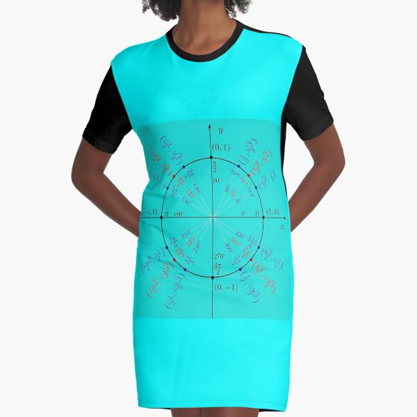 Unit circle angles. Trigonometry, Math Formulas, Geometry Formulas Graphic T-Shirt Dress