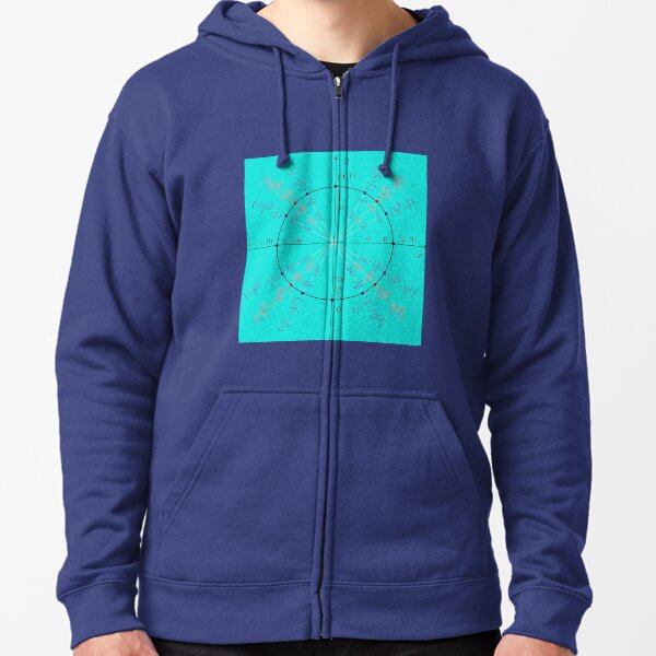 Unit circle angles. Trigonometry, Math Formulas, Geometry Formulas Zipped Hoodie