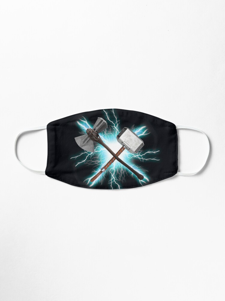 Alternate view of Stormbreaker and Mjolnir Thor Mask
