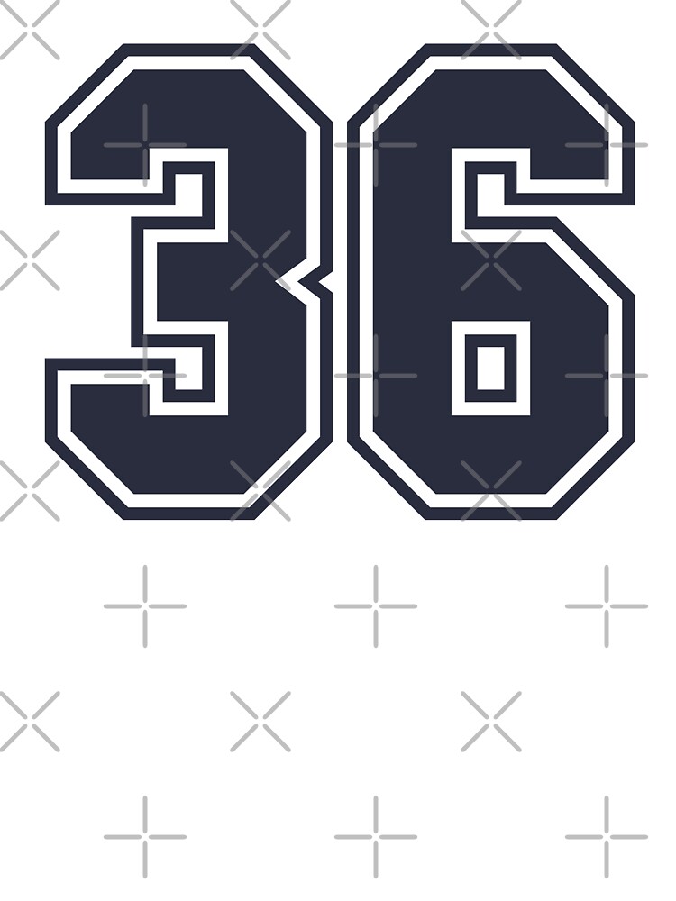 36 Navy Grey Red Sports Number Thirty-Six Sticker for Sale by HelloFromAja