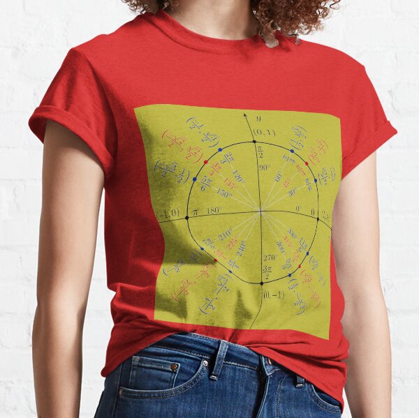 Unit circle angles. Trigonometry, Math Formulas, Geometry Formulas Classic T-Shirt