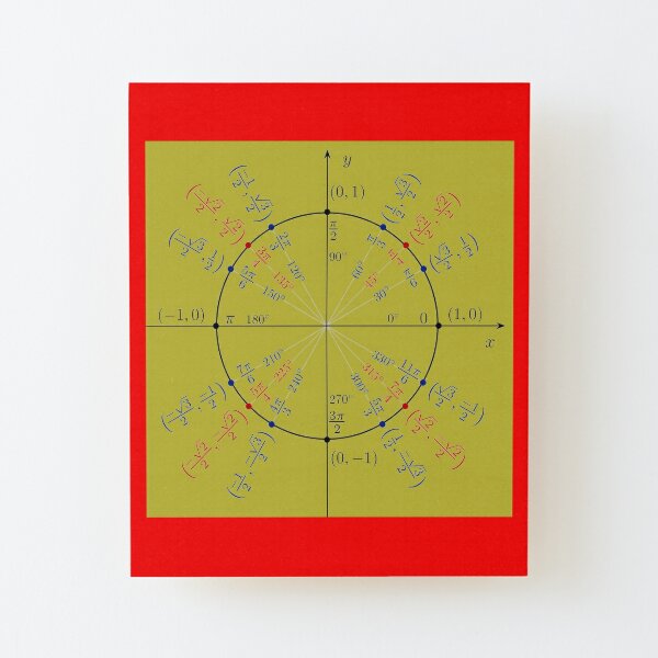 Unit circle angles. Trigonometry, Math Formulas, Geometry Formulas Wood Mounted Print