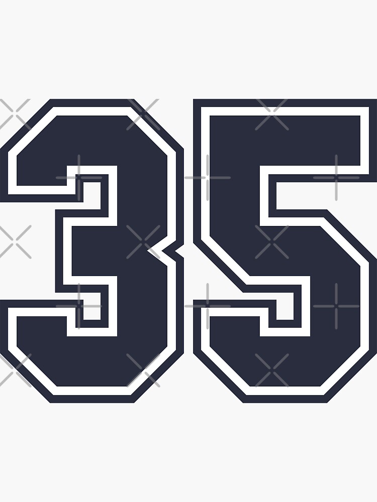 36 Navy Grey Red Sports Number Thirty-Six Sticker for Sale by HelloFromAja