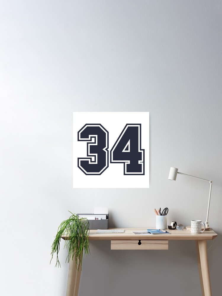 34 Sports Number Thirty-Four Poster for Sale by HelloFromAja