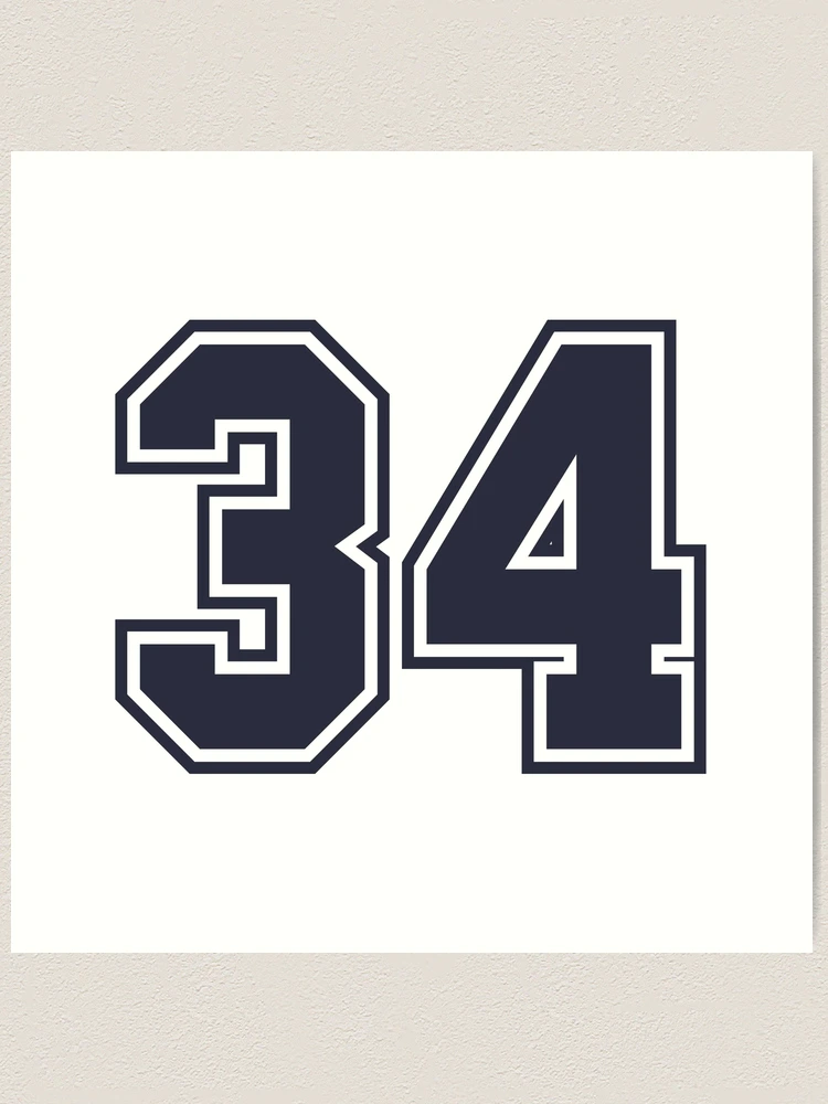 34 Sports Number Thirty-Four