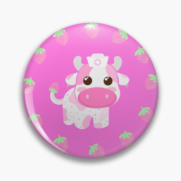 Item preview, Cute Baby Pink Strawberry Cow Nurse designed and sold by twicetrader.