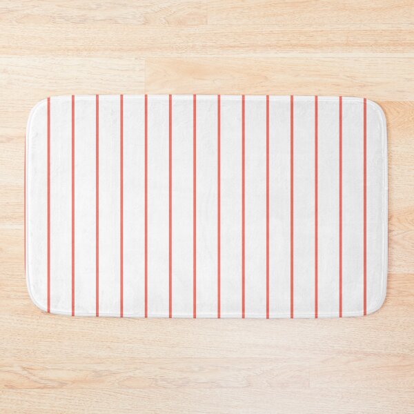 Item preview, Living coral pinstripes pattern on white, minimal design, summer marine beach house pattern designed and sold by UDDesign.