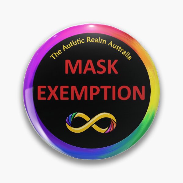 Mask Exemption Red on Black Pin